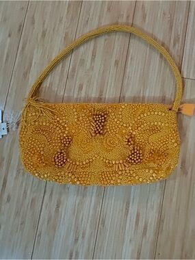 Beaded Mango Yellow Women’s Shoulder Bag